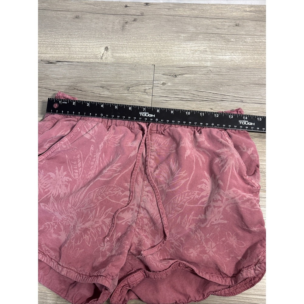 Women's S American Eagle Pull On Elastic Waist Drawstring Short Pink Floral - Picture 5 of 8